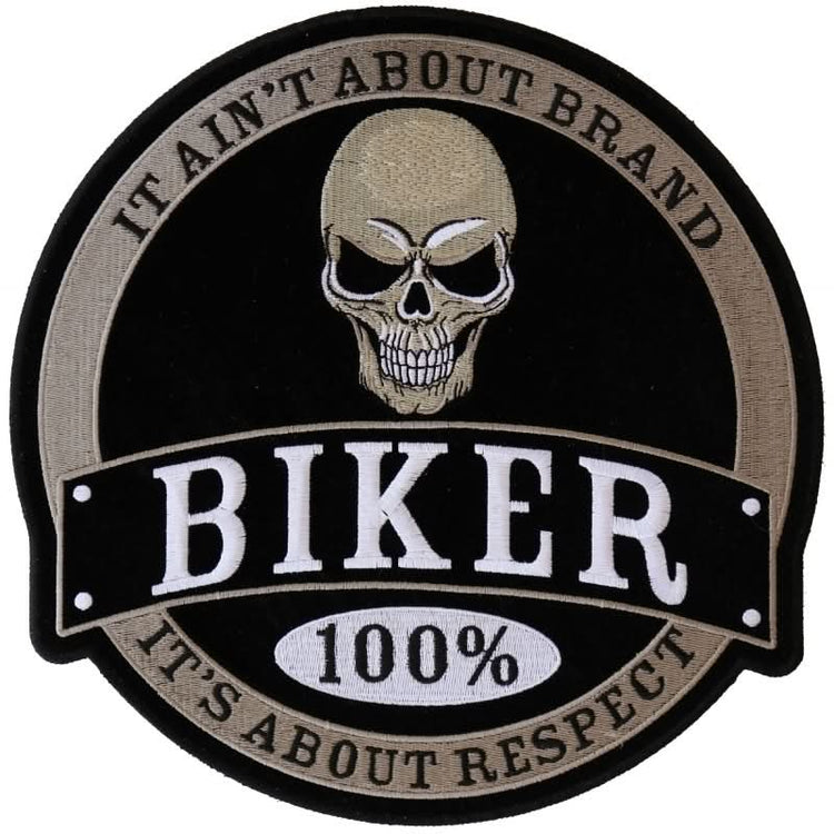 PL615 1% Biker Skull Embroidered Iron on Patch