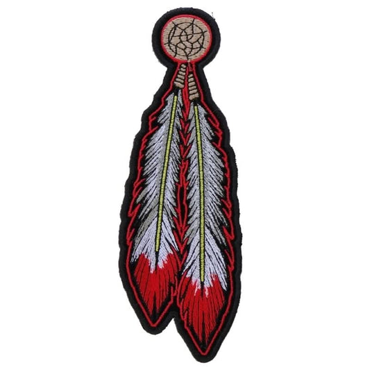 P432 Red White Feathers Patch