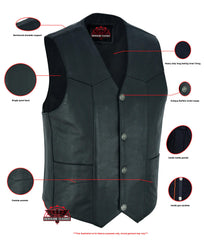 Advance Men's Buffalo Nickel Head Snap Vest