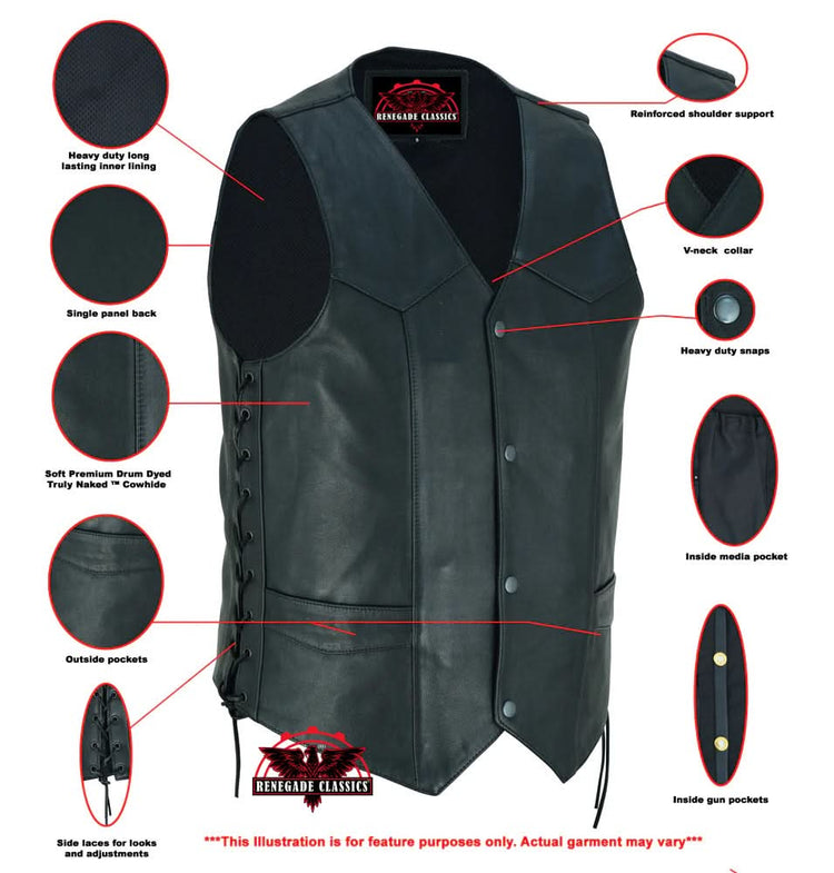 Men's Gold Traditional Vest - Black