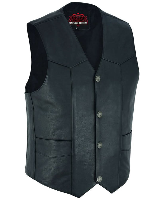 Men's Single Back Panel motorcycle vest