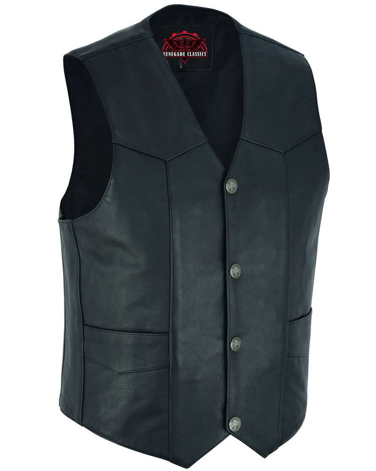 Men's Single Back Panel motorcycle vest