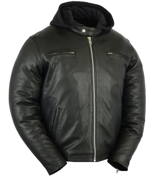Men's Black Sporty Cruiser Leather Jacket