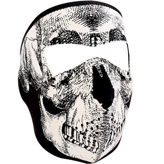 WNFM2 ZAN® Full Mask - Neoprene - Black and White Skull Face