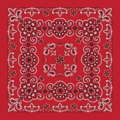 BD257 Bandana Texas Paisley Red [27" x27"]