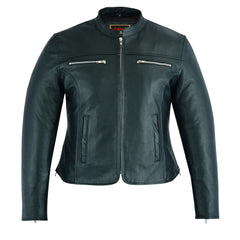 Road Queen Women's Black Leather Biker Jacket