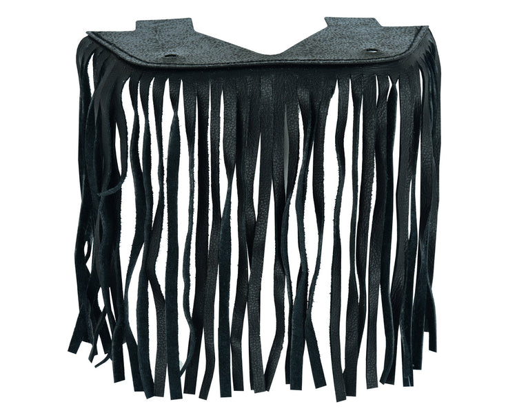 B14 Black Leather Floor Boards with Fringe - Small