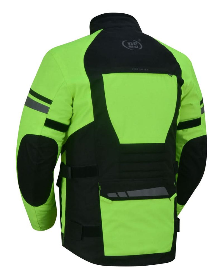 4-Season Hi-Vis Mens Textile Motorycyle Jacket  Waterproof & Ventilated