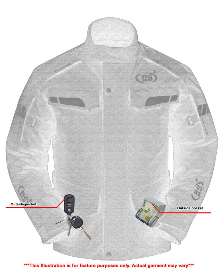 Heavy Duty Polyester Textile Mens motorcycle Jacket