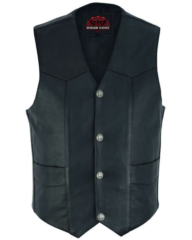 Men's Single Back Panel motorcycle vest