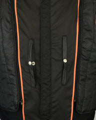 Men's Black Vented Motorcycle Jacket with Plain Sides