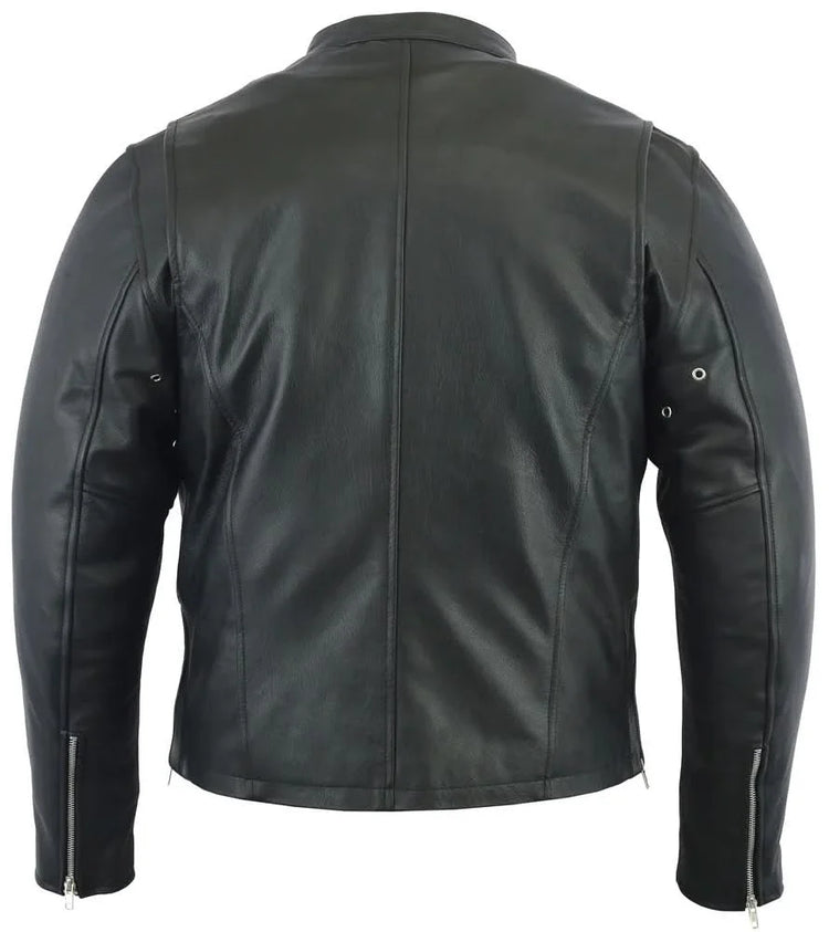 Men's Black Sporty Cruiser Jacket with Removable hood