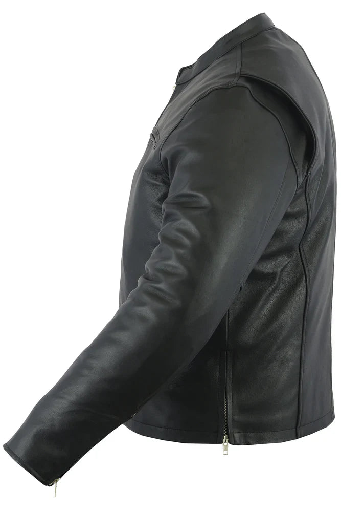 Men's Black Sporty Cruiser Jacket with Removable hood