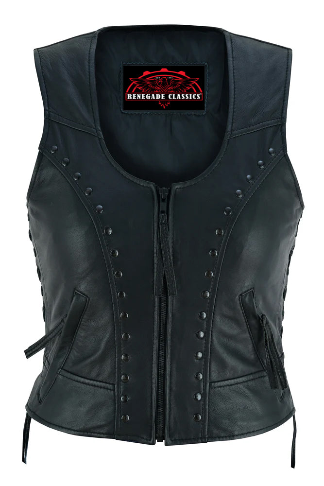 Women's Lightweight Vest with Rivets Detailing