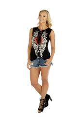 Women's Rock Star Lace-Up Tank Top