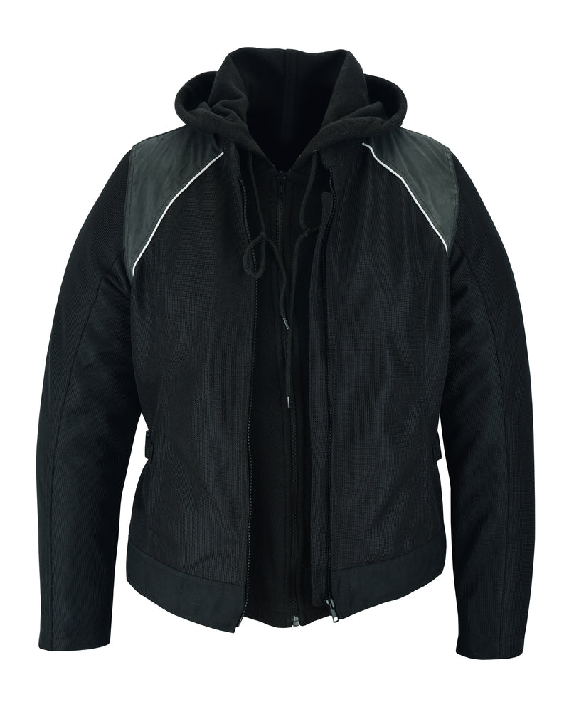 Darkstream Women's Mesh  Motorcycle Jacket - Black/ Black Tone Reflective