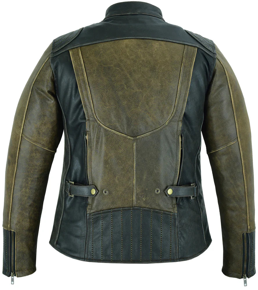 Spirit Rider Women's Vintage Brown Leather Motorcycle Jacket
