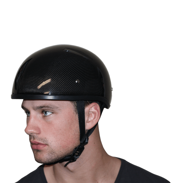 D2-GNS D.O.T. DAYTONA SKULL CAP W/O VISOR- GREY CARBON FIBER