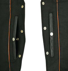 Men's Milled Single Back Panel Leather  Vest - Black