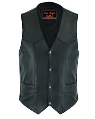 Men's Plain Side Economy Vest - Black